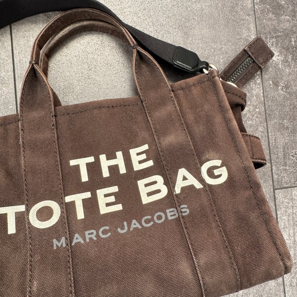 Marc Jacobs The Mini Tote Bag Brown Canvas Crossbody Handbag M0016493 - Picture 2 of 7